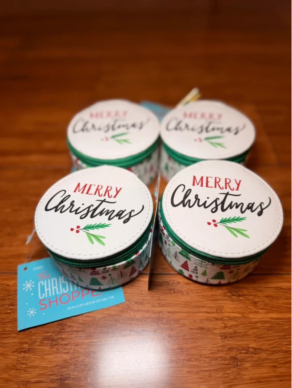 The Christmas Shoppe Merry Christmas Mini Jewelry Travel Cases – Set of 4